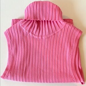 Zara Sleeveless Turtleneck Top Pink